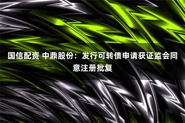 国信配资 中鼎股份：发行可转债申请获证监会同意注册批复