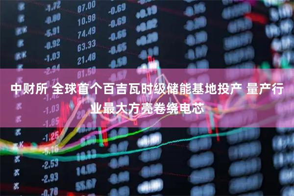 中财所 全球首个百吉瓦时级储能基地投产 量产行业最大方壳卷绕电芯