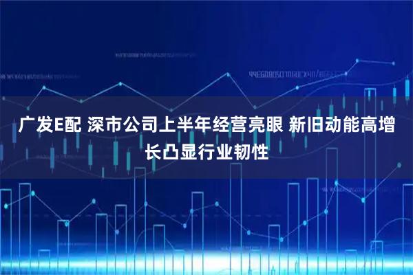 广发E配 深市公司上半年经营亮眼 新旧动能高增长凸显行业韧性